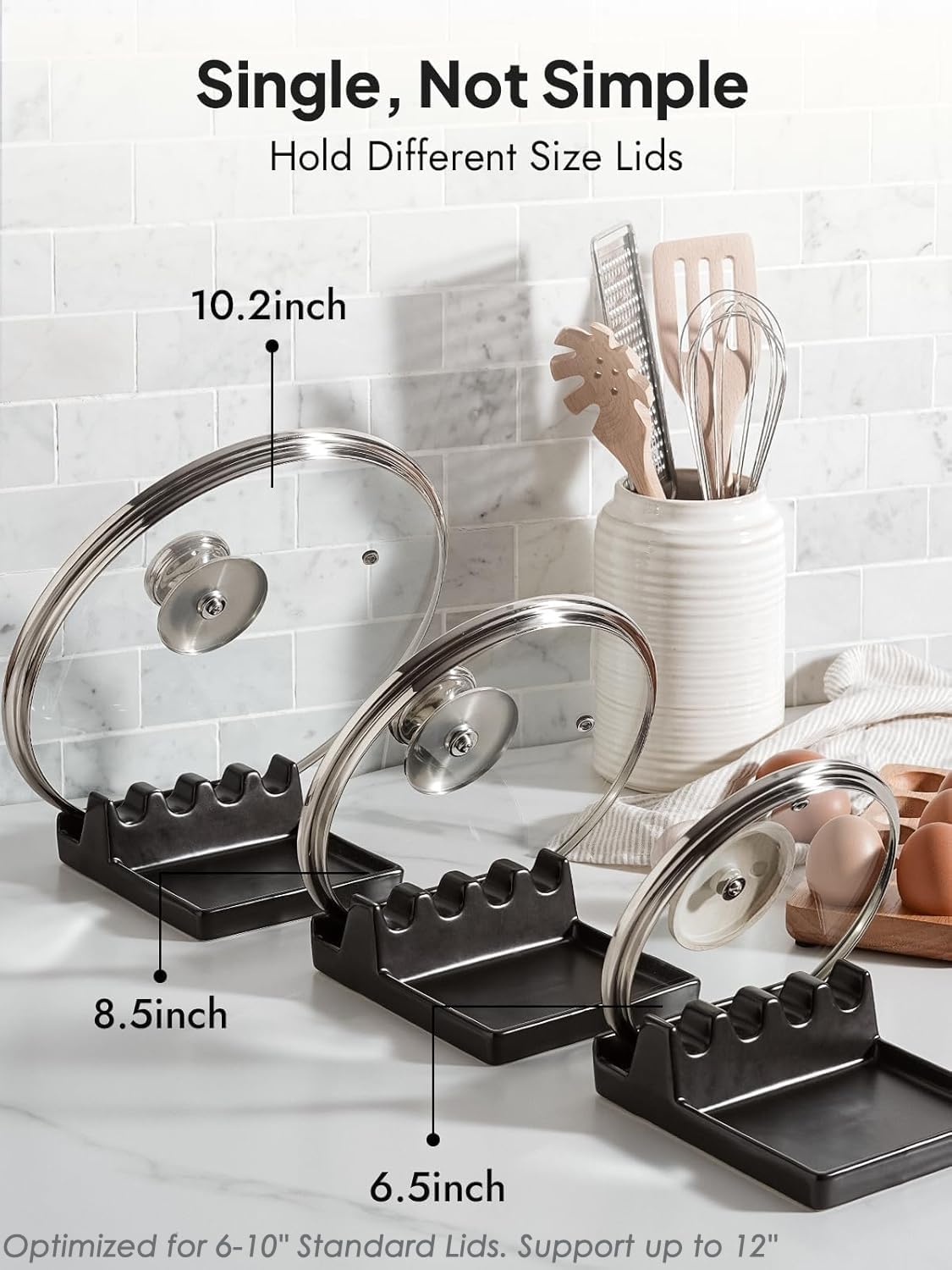 LE TAUCI Ceramic Spoon Rest Pot Lid Holder — use in kitchen
