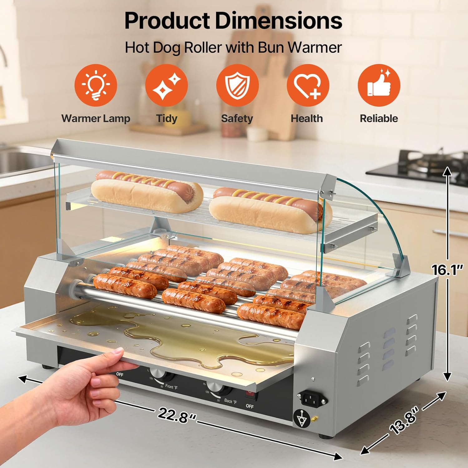 Seeutek Hot Dog Roller 7-Roller 24-Capacity 1100W (Model BZ-1373-214) (hero)