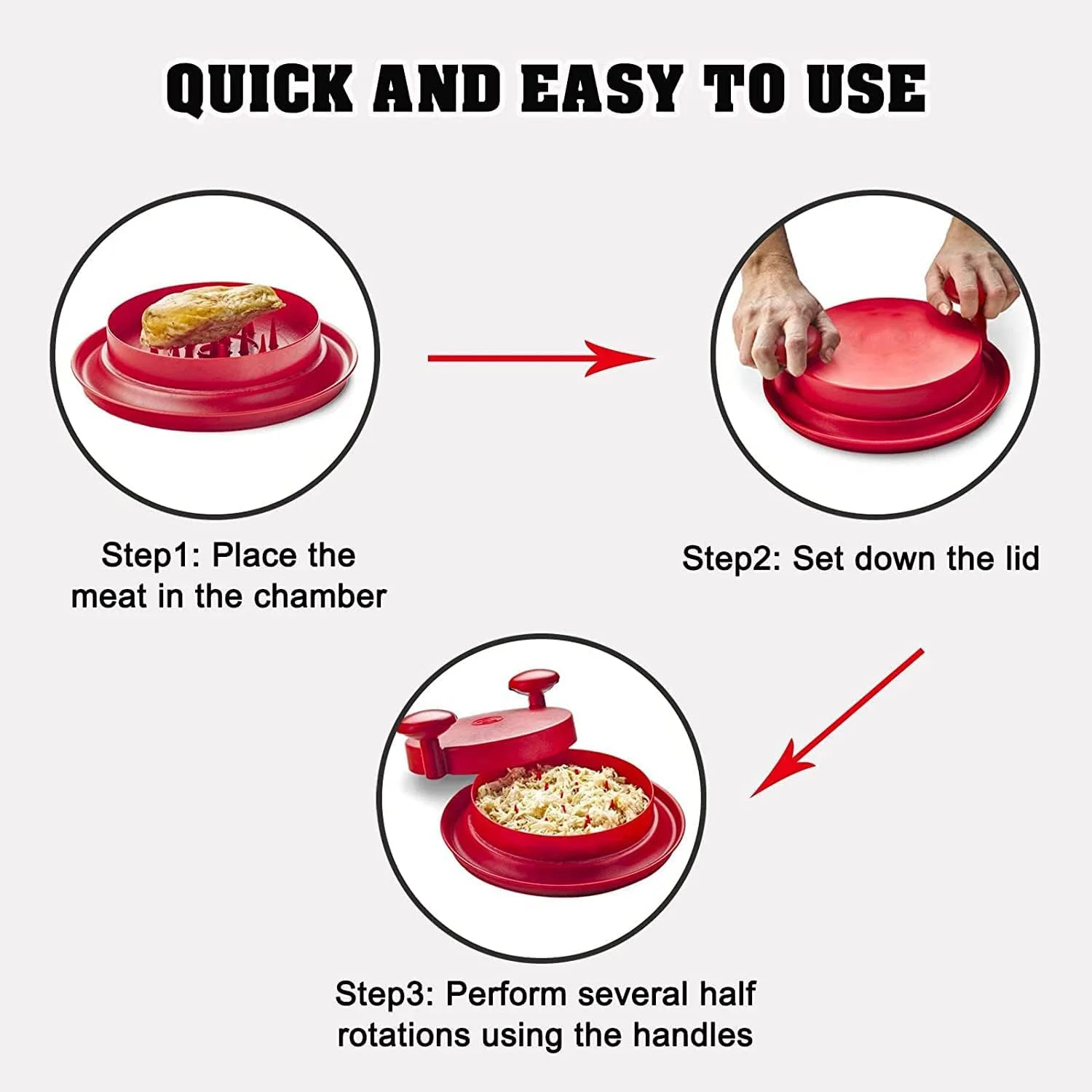 CHSSIH Meat Shredder (Red One-Piece B09MN745TR) (detail 2)