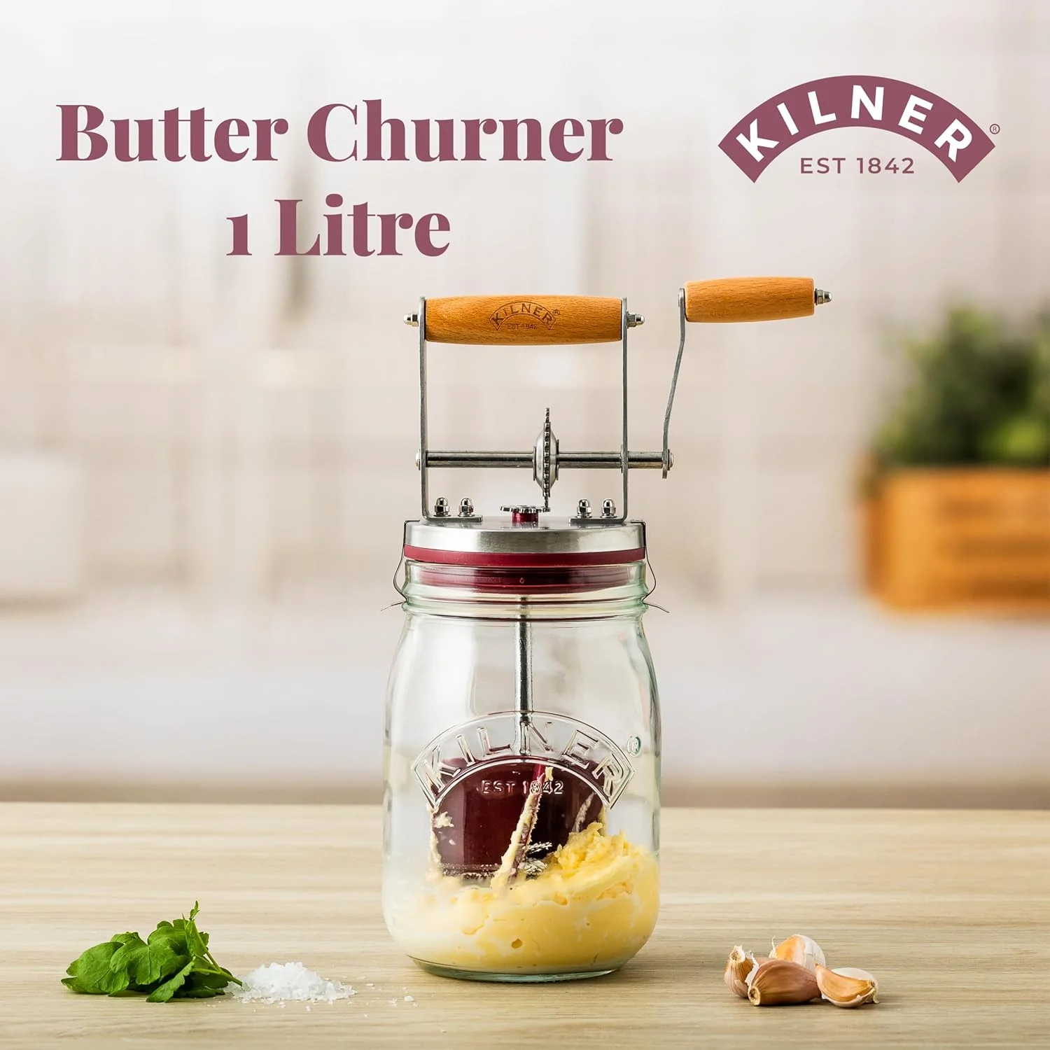 Kilner Vintage Glass Butter Churn (detail 1)