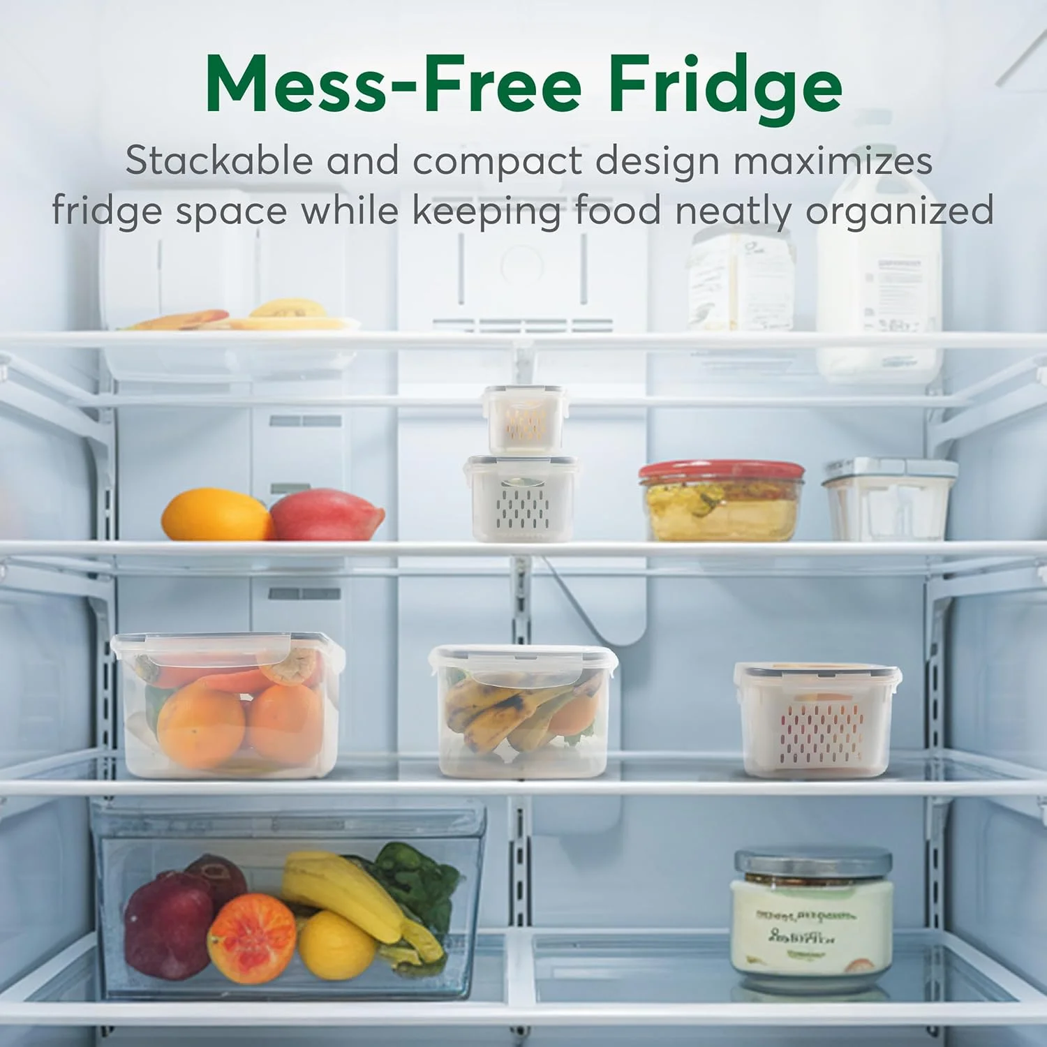 BreezyHome Fruit Storage Containers with Colanders (detail 1)