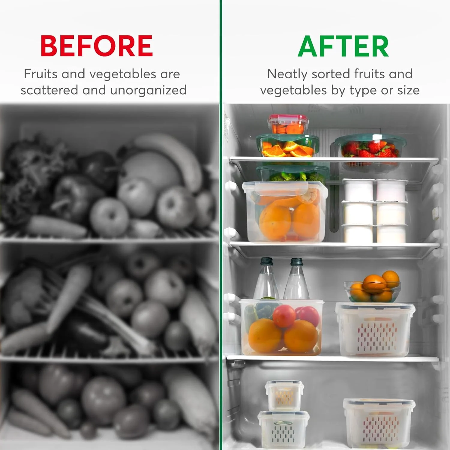 BreezyHome Fruit Storage Containers with Colanders (detail 2)