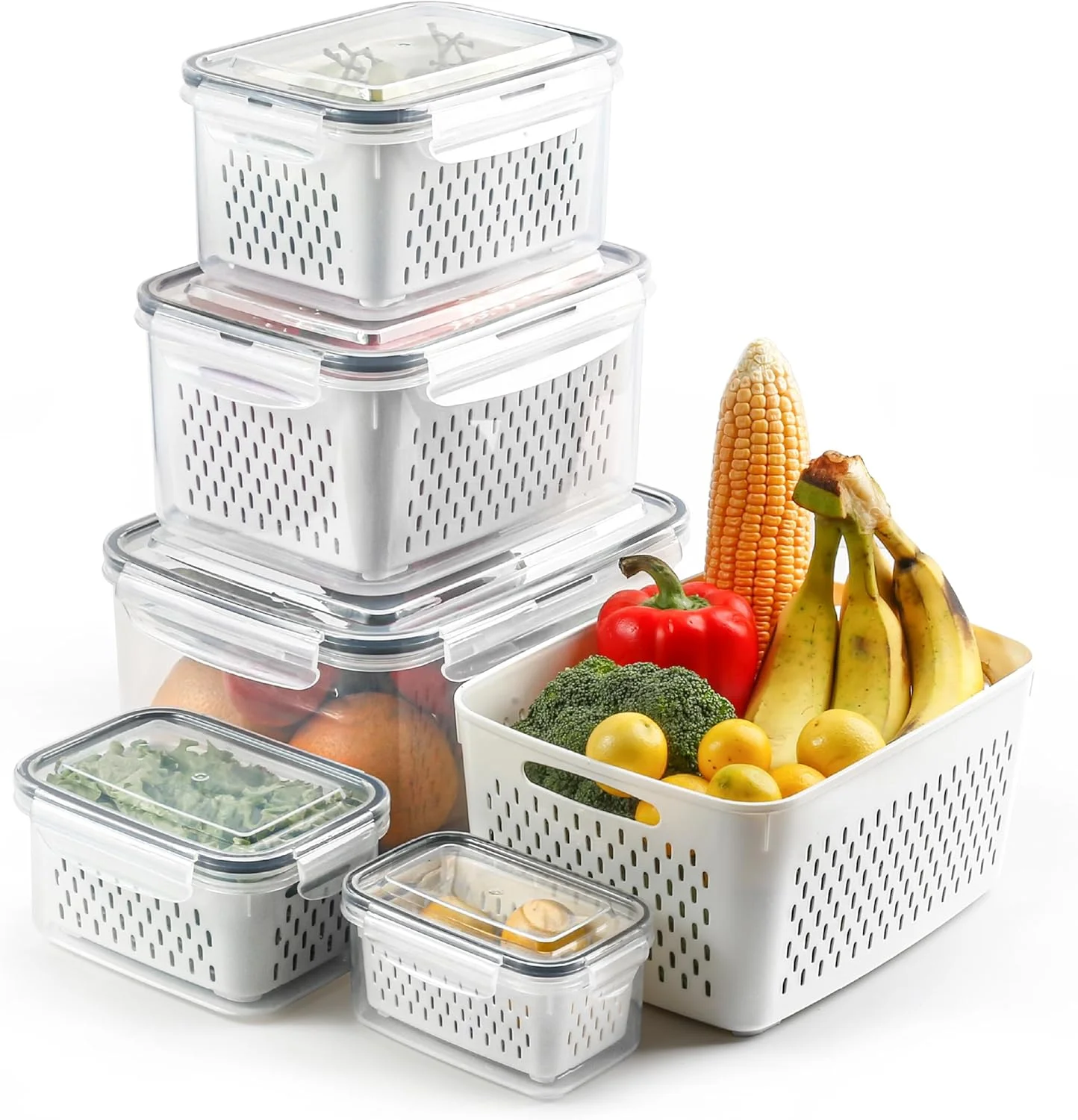 BreezyHome Fruit Storage Containers with Colanders (hero)