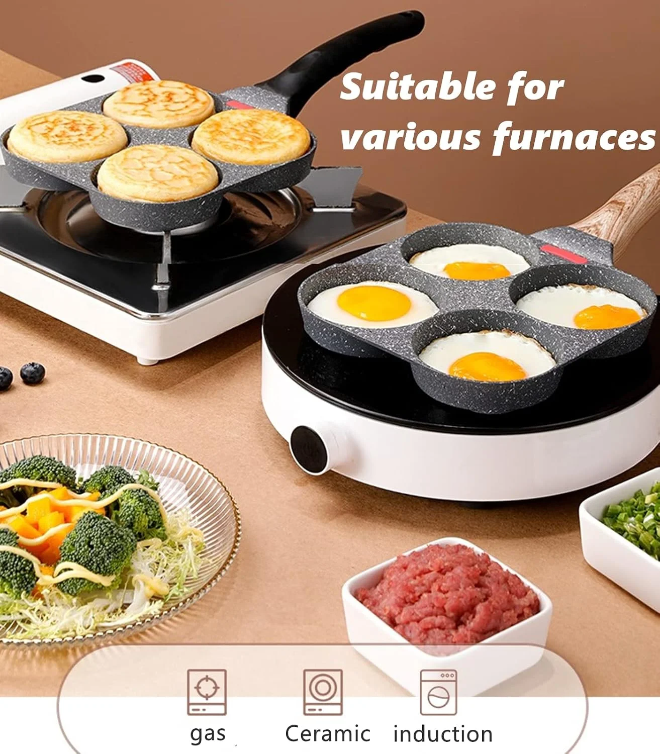 HUPECHAM 4-Cup Egg Pan (detail 3)