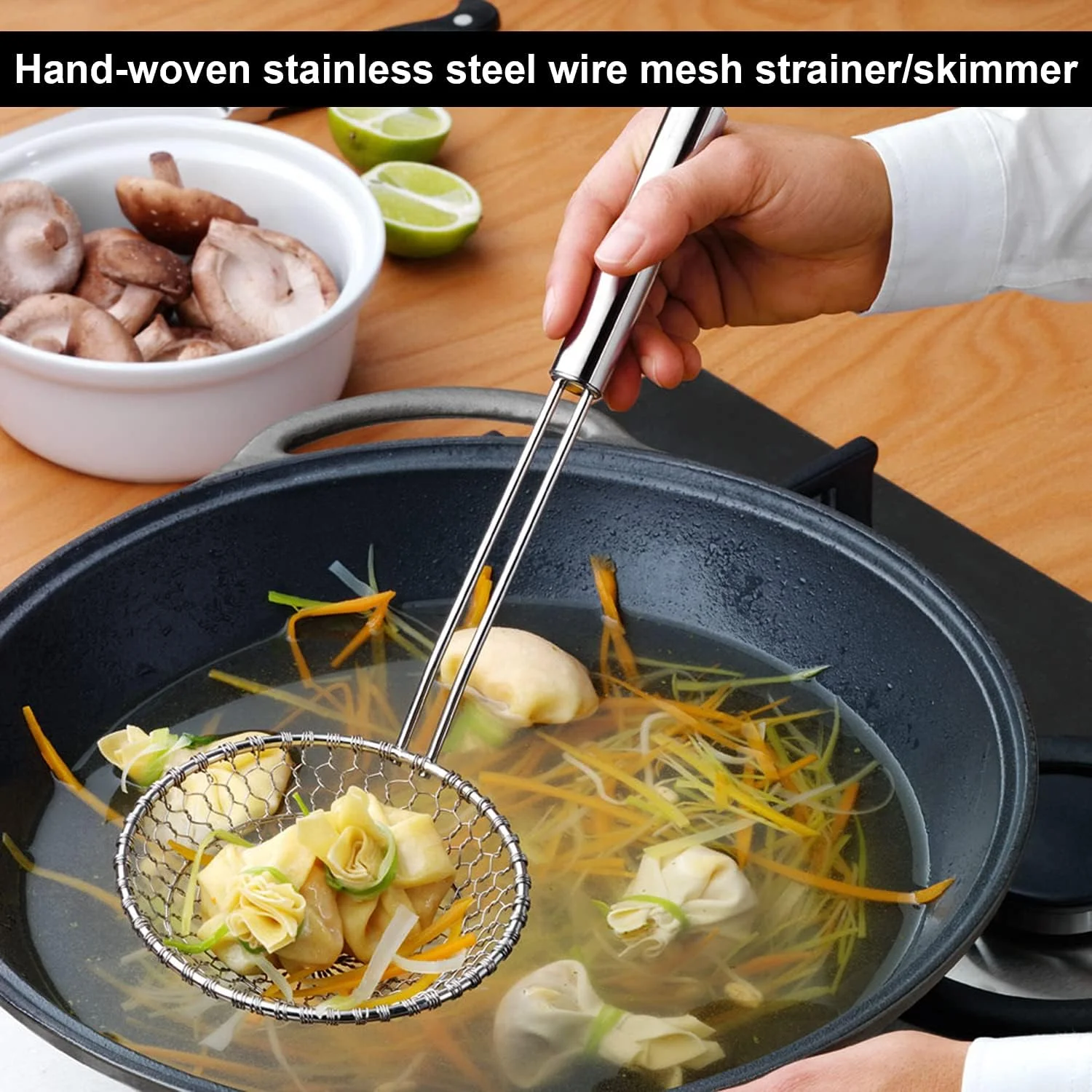 KAYCROWN Asian Kitchen Stainless Steel Spider Strainer (detail 2)