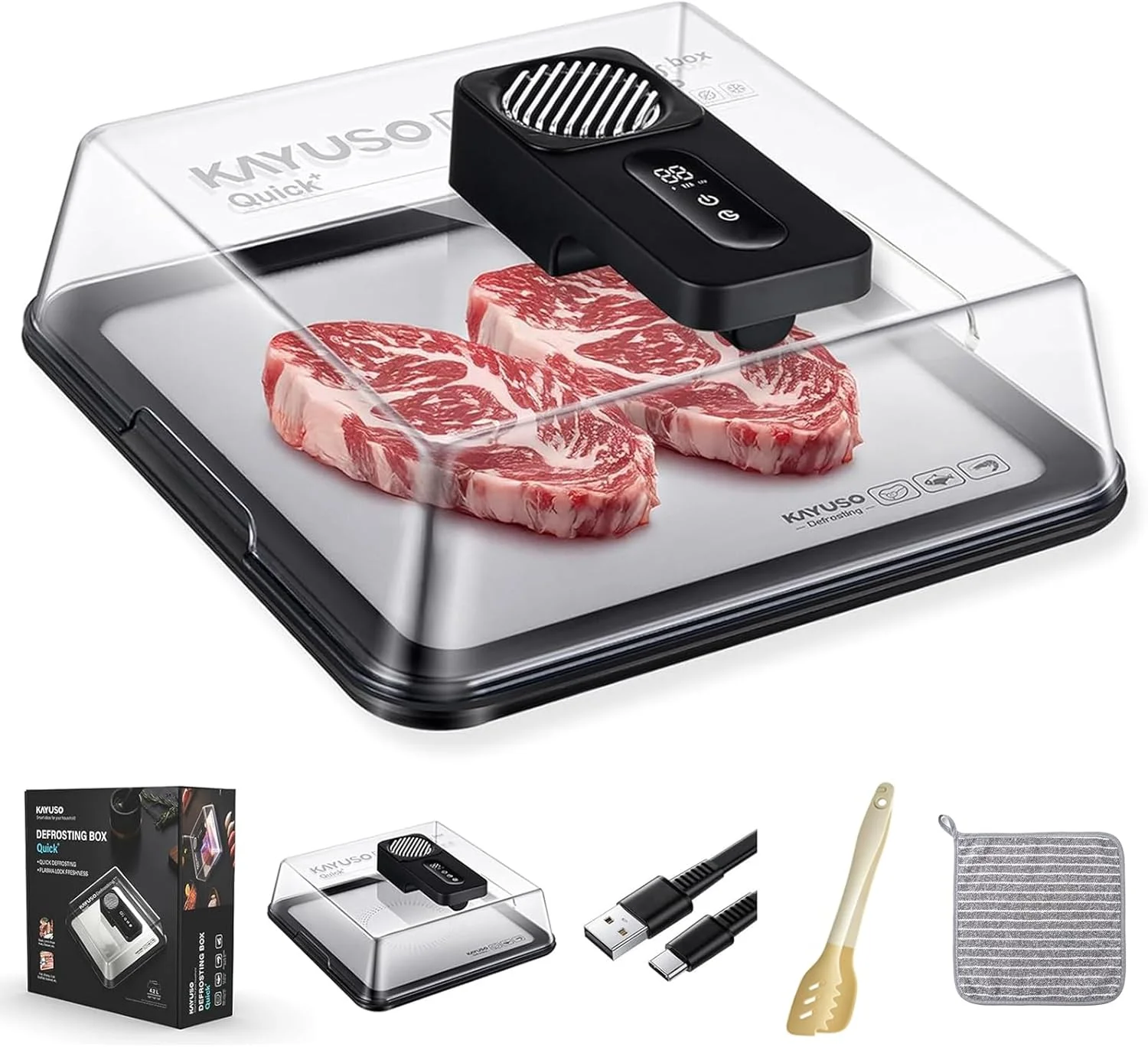 KAYUSO USB Rechargeable Meat Defrosting Tray (hero)
