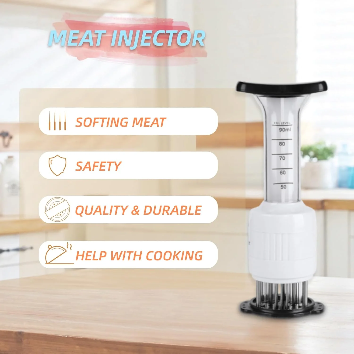 Lazmin Stainless Steel Marinade Meat Injector (detail 1)