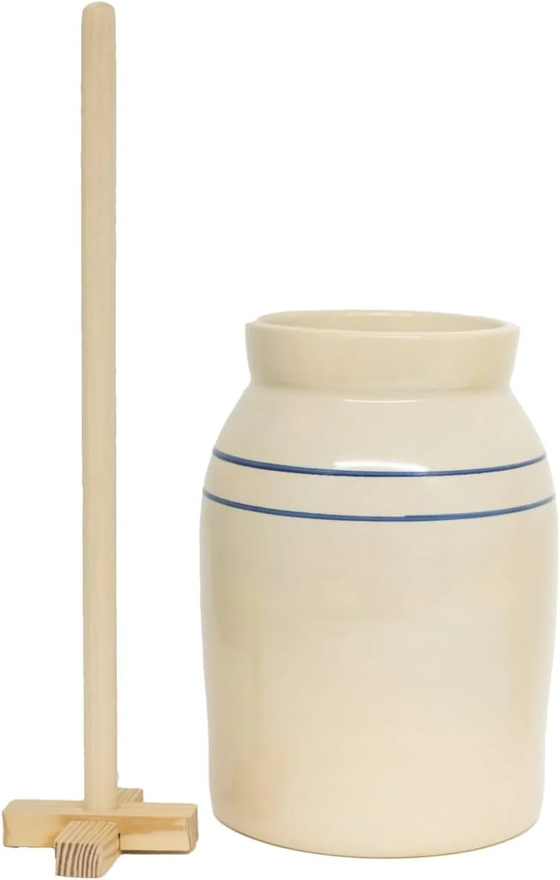 Martinez Pottery Stoneware Butter Churn (detail 1)