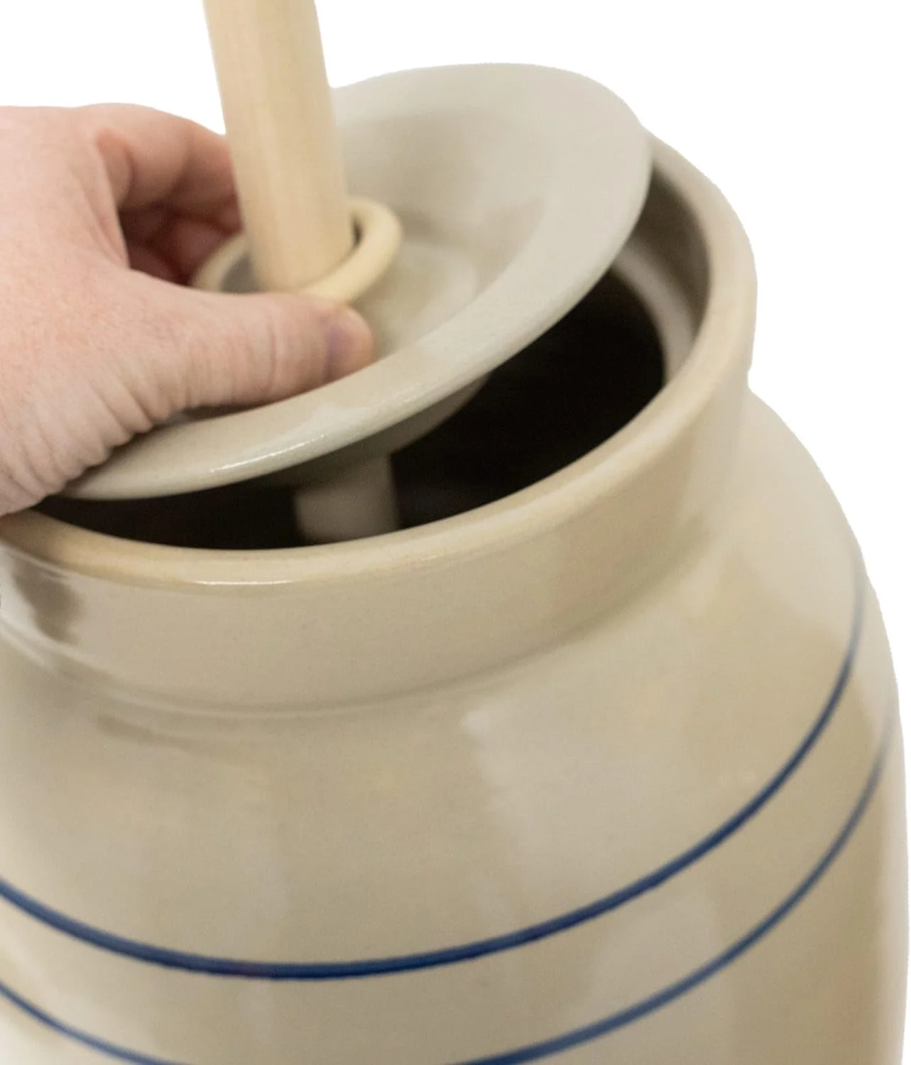 Martinez Pottery Stoneware Butter Churn (detail 3)