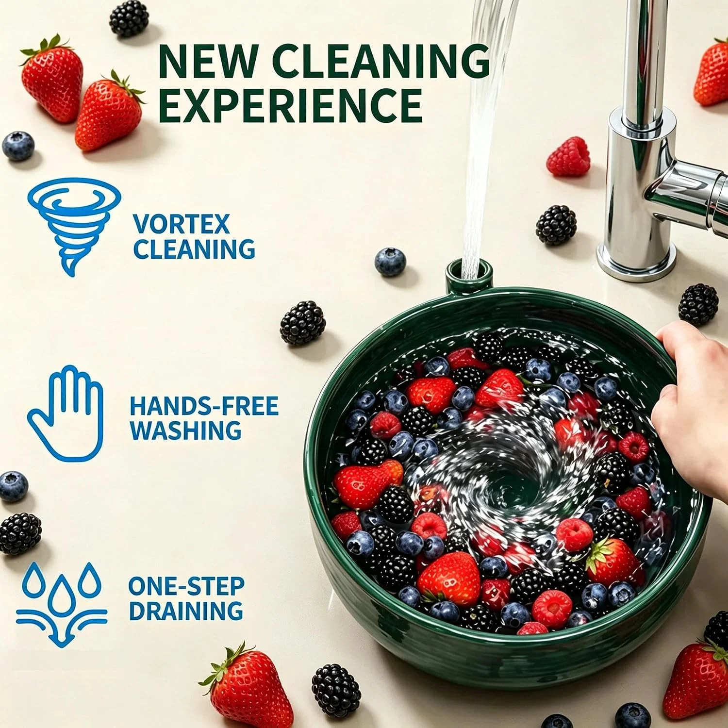 Self Spinning Berry Washing Bowl (detail 2)