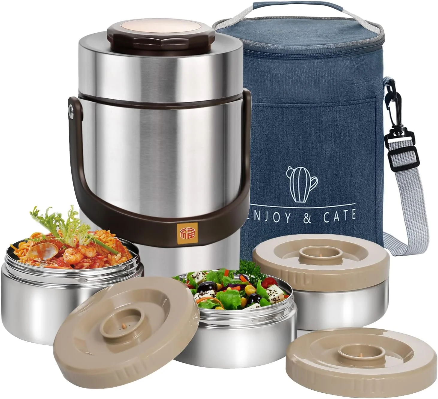 Pawovdeq 67oz Insulated Stacking Food Jar (hero)